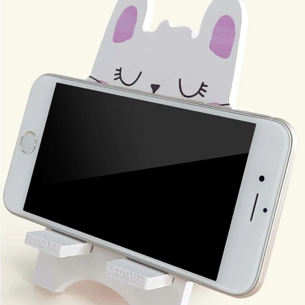 Lucky Cute Cat Phone holder is made of high quality Wood material. Brand new